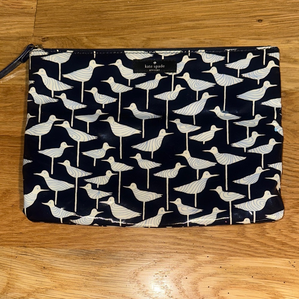 Kate Spade Daycation Sandpiper Pelican Print Makeup Travel Bag